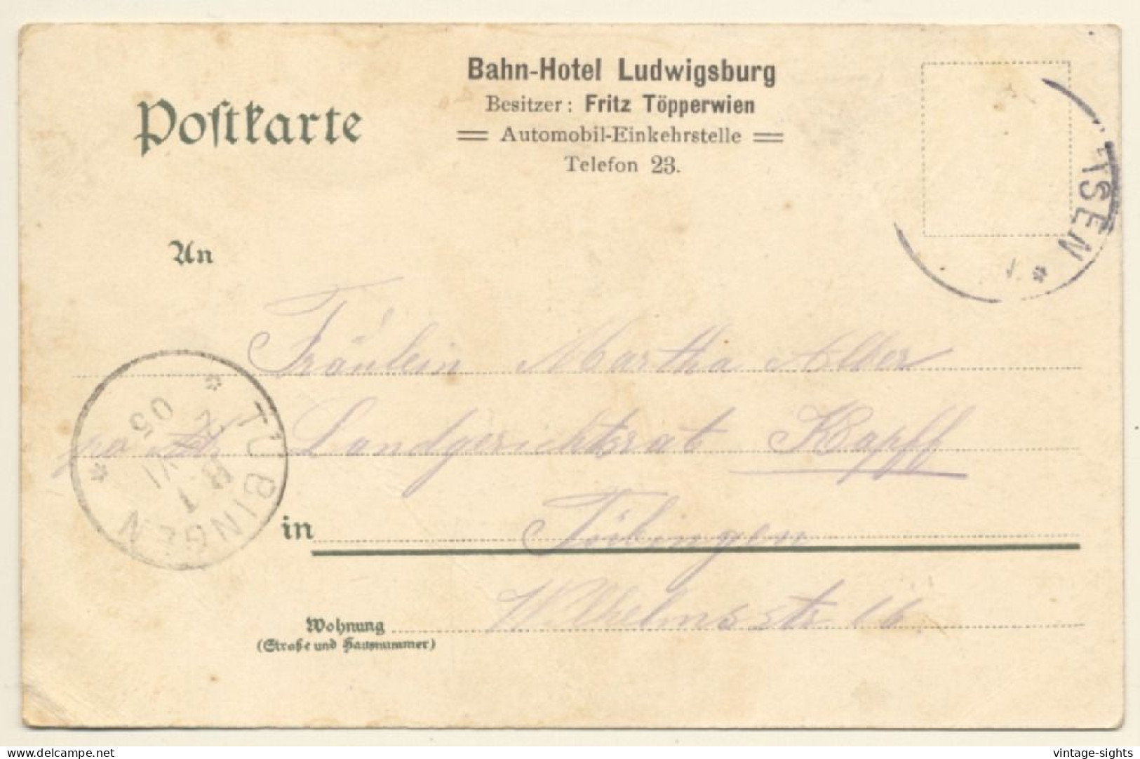 Ludwigsburg / Germany: Bezirkskrankenhaus (Vintage PC 1905) - Ludwigsburg