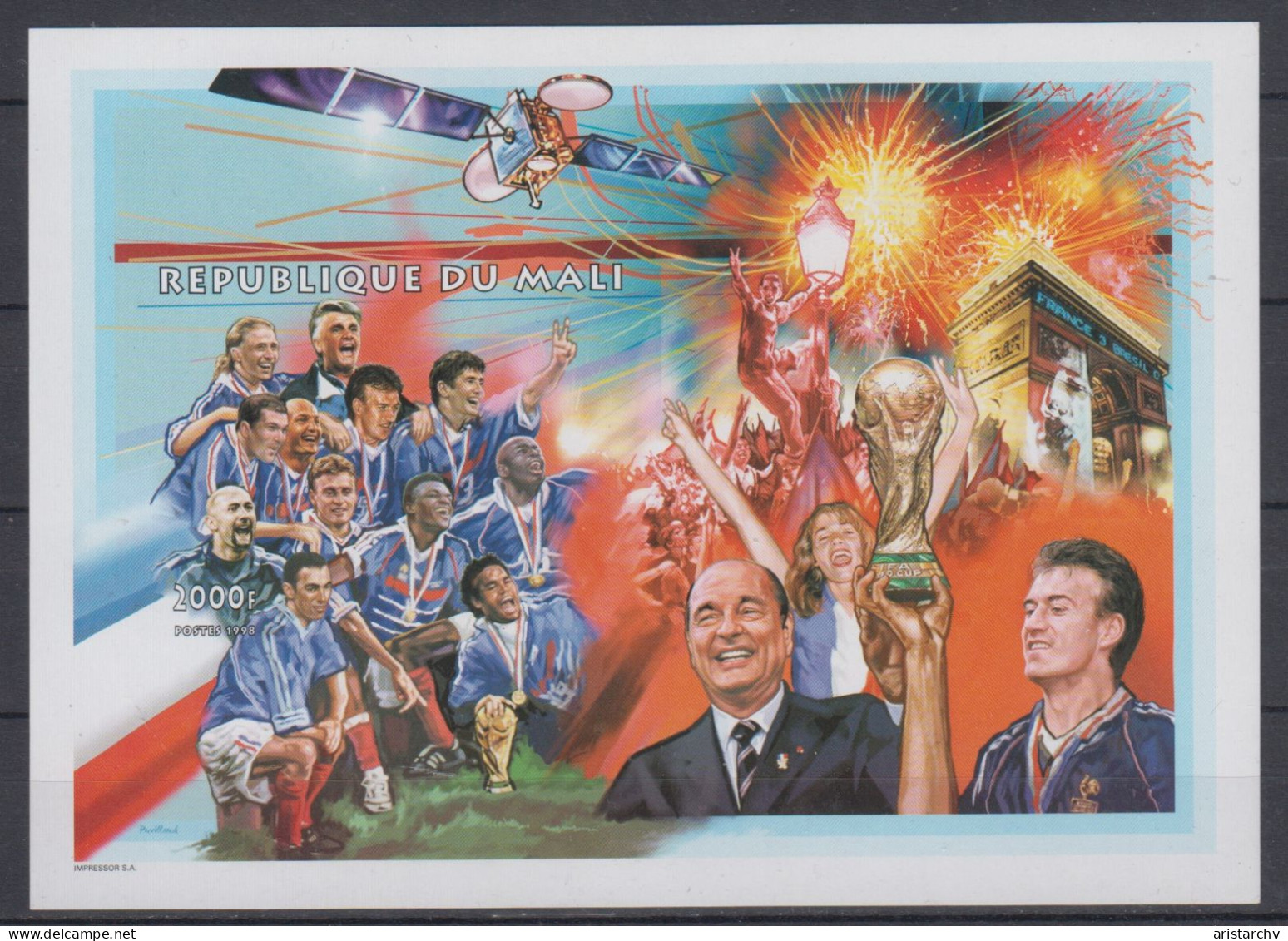 MALI 1998 FOOTBALL WORLD CUP IMPERFORATED S/SHEET - 1998 – France