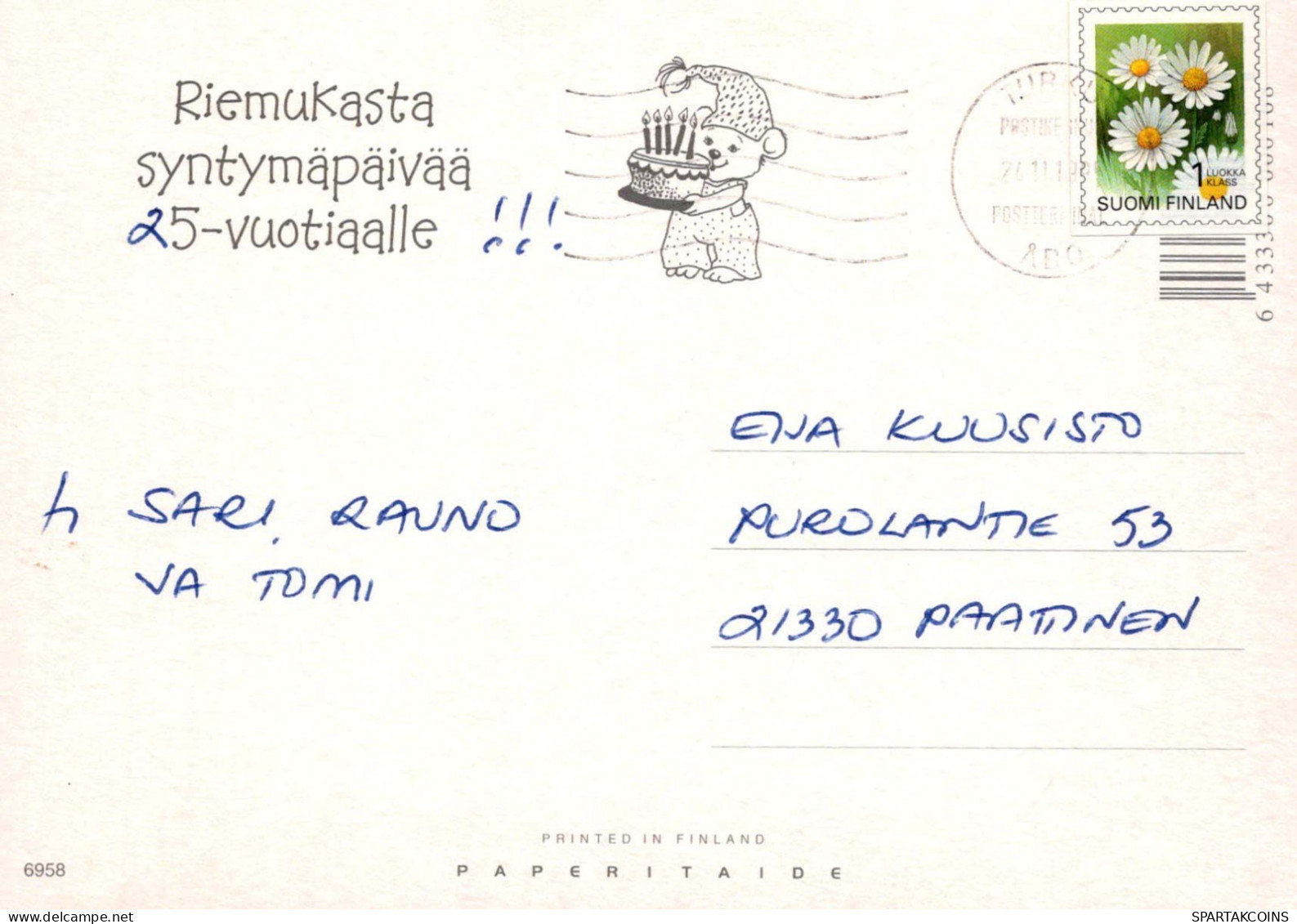 JOYEUX ANNIVERSAIRE 5 Ans Vintage Postal CPSM #PBT959.A - Anniversaire