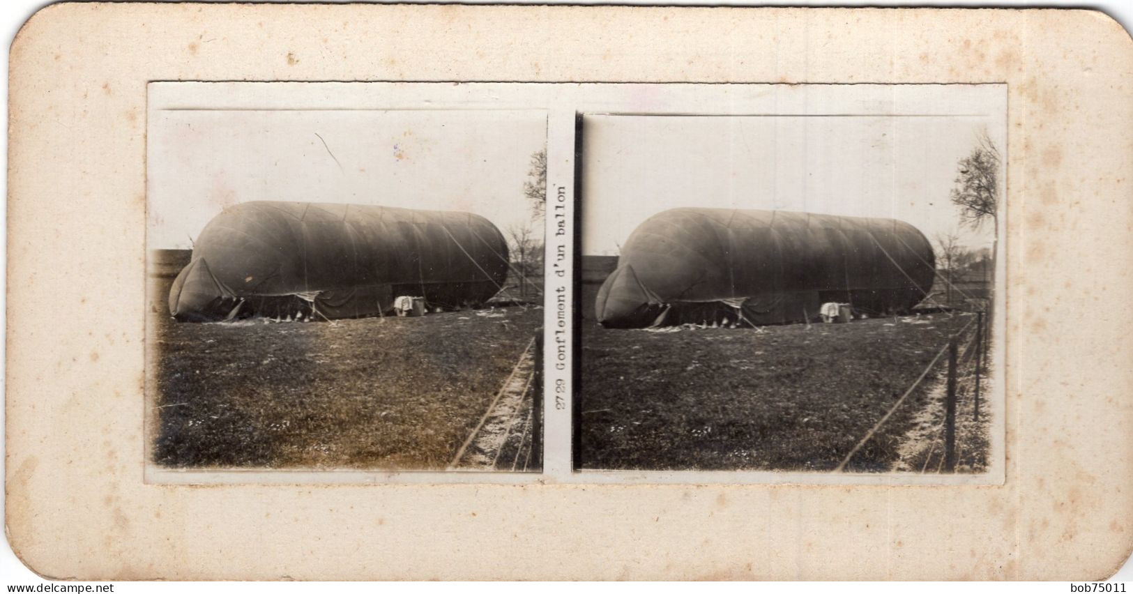 Photo Stéreoscopique , Gonflement D'un Ballon - 1914-18