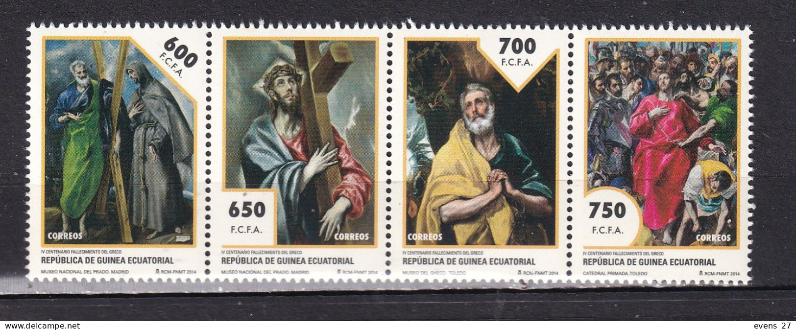 EQUATORIAL GUINEA-2014-EL GRECO STRIP-MNH. - Guinée Equatoriale