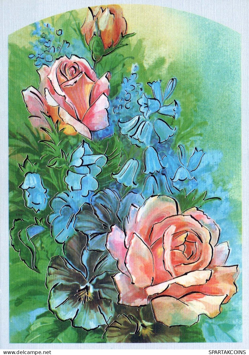 FLOWERS Vintage Postcard CPSM #PAS062.GB - Fleurs