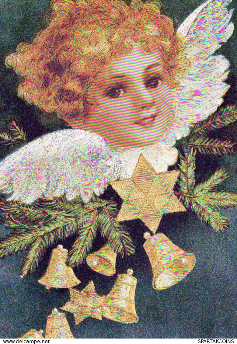 ANGELO Buon Anno Natale LENTICULAR 3D Vintage Cartolina CPSM #PAZ022.A - Anges