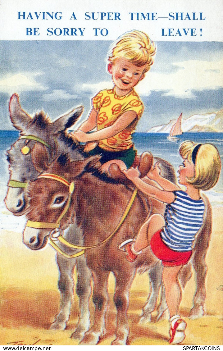 ASINO Animale Vintage CPA Cartolina #PAA248.A - Burros