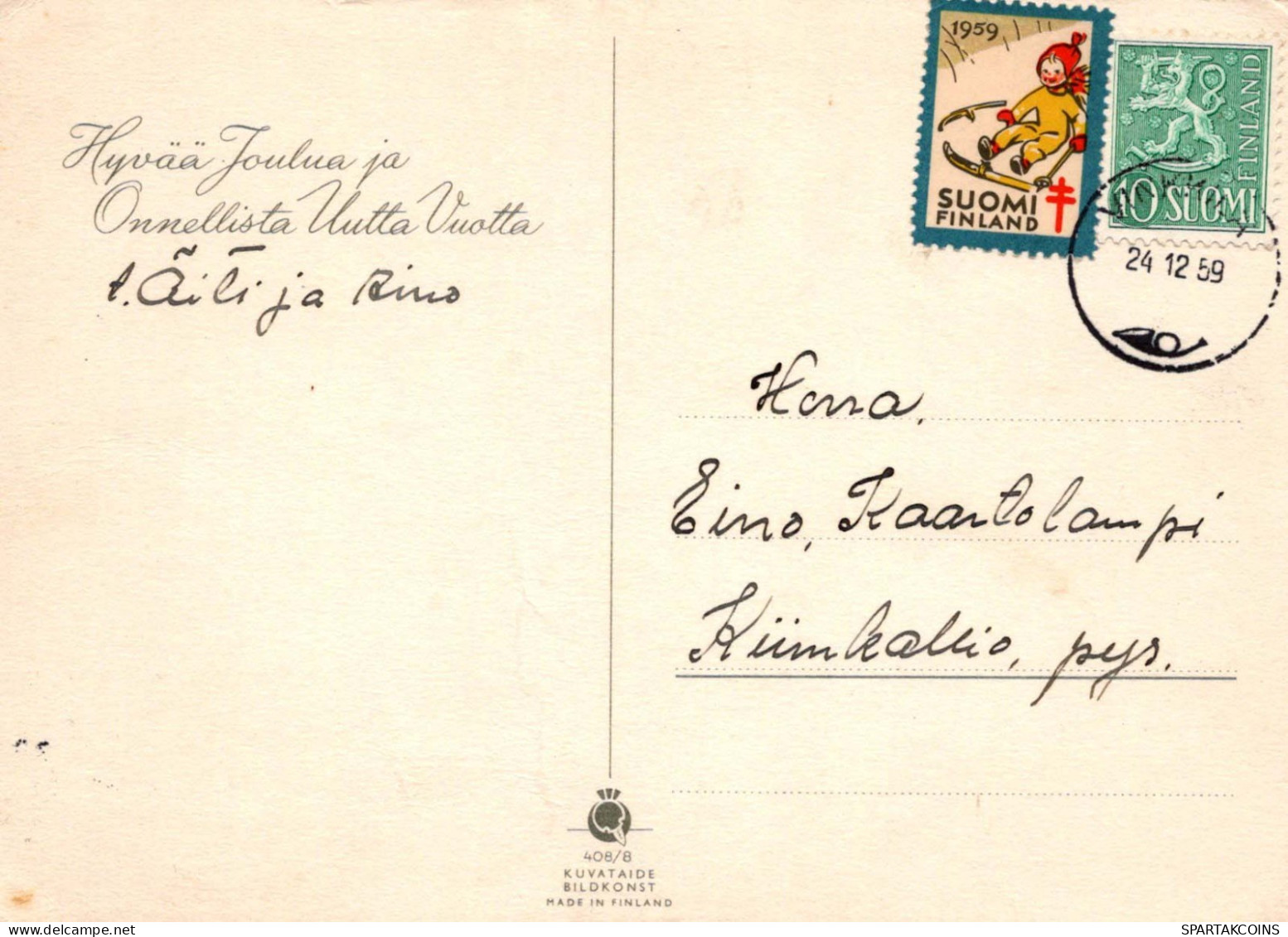 ÁNGEL Feliz Año Navidad Vintage Tarjeta Postal CPSM #PAS727.ES - Anges