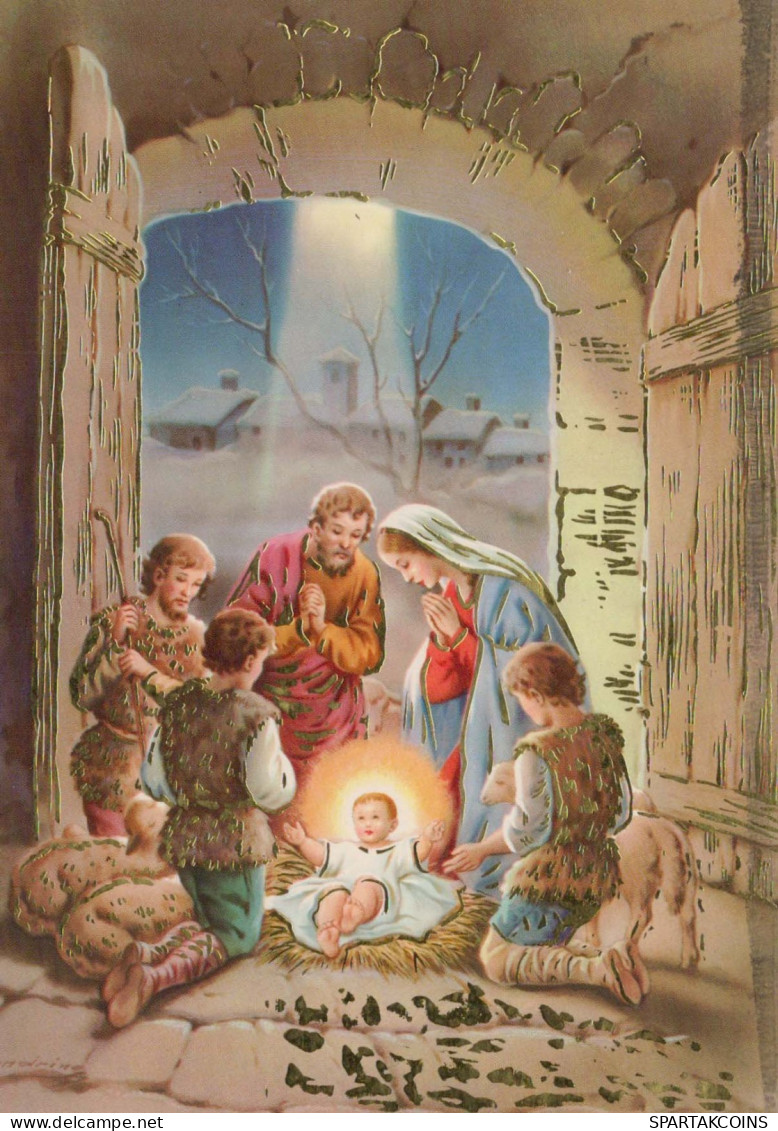Virgen Mary Madonna Baby JESUS Christmas Religion Vintage Postcard CPSM #PBB801.GB - Vierge Marie & Madones