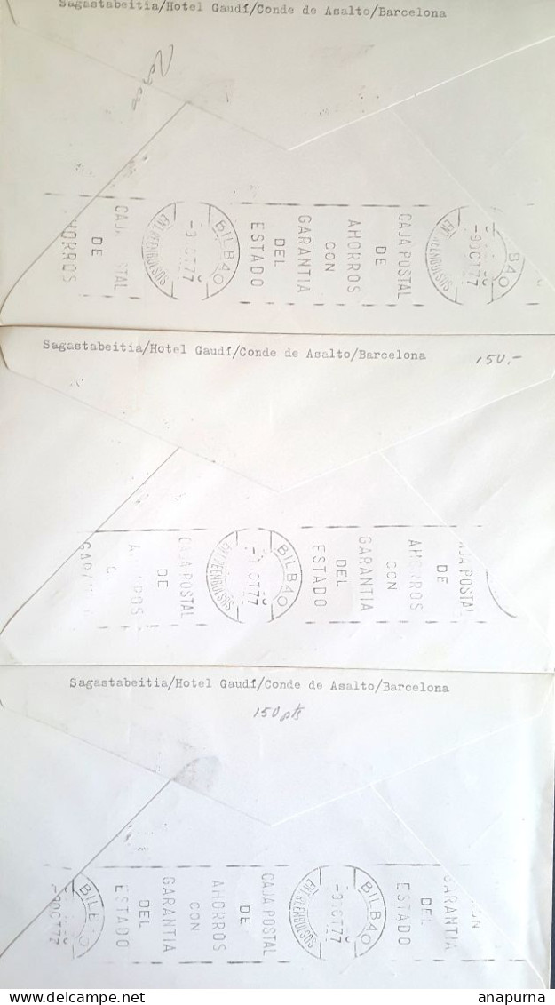 3 PLIS, Voyages Vers Les Amériques, Correo De Indias, Espana, Espagne, Espamer 77, - Altri & Non Classificati