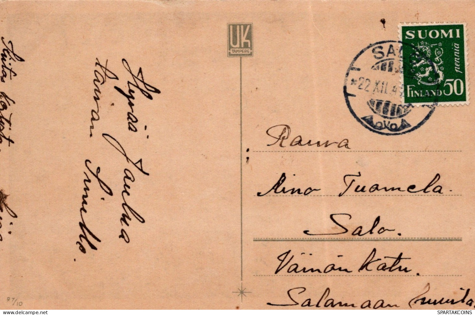 ÁNGEL NAVIDAD Vintage Antiguo Tarjeta Postal CPA #PAG650.ES - Engel