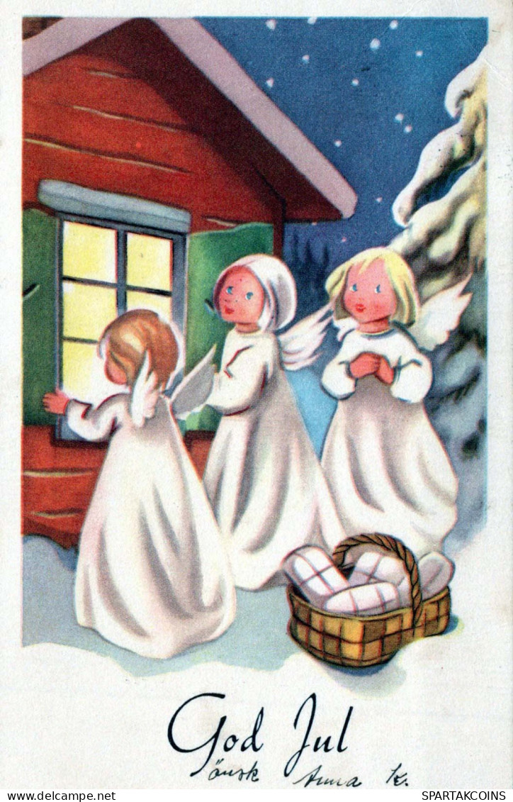 ÁNGEL Navidad Vintage Tarjeta Postal CPSMPF #PKD381.ES - Engel