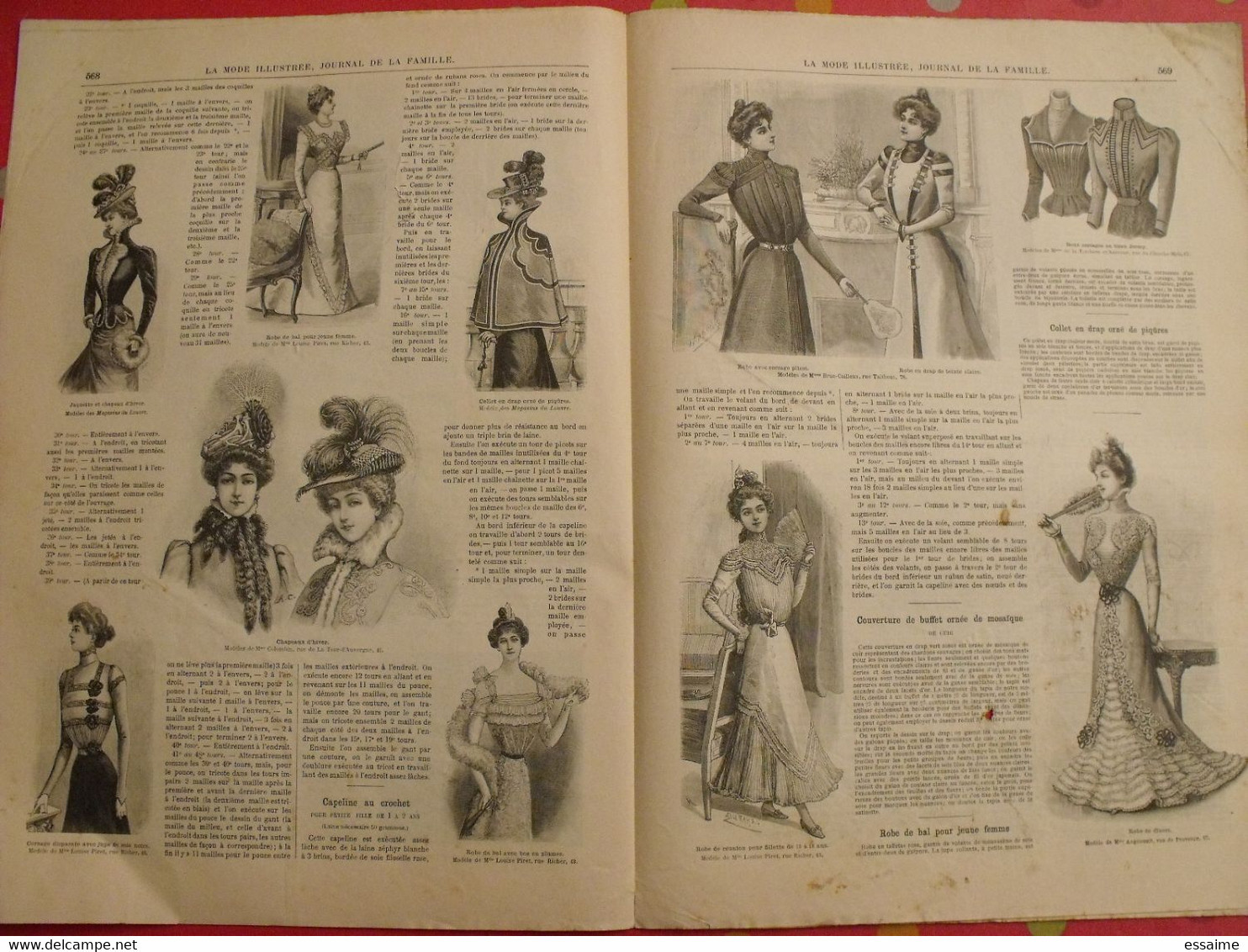 5 Revues La Mode Illustrée, Journal De La Famille.  N° 38,39,40,41,47 De 1899. Couverture En Couleur. Jolies Gravures - Fashion