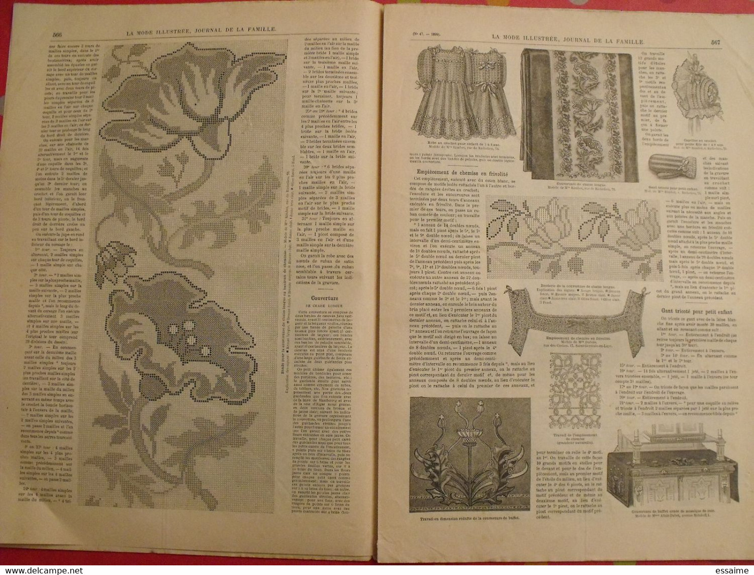 5 Revues La Mode Illustrée, Journal De La Famille.  N° 38,39,40,41,47 De 1899. Couverture En Couleur. Jolies Gravures - Mode