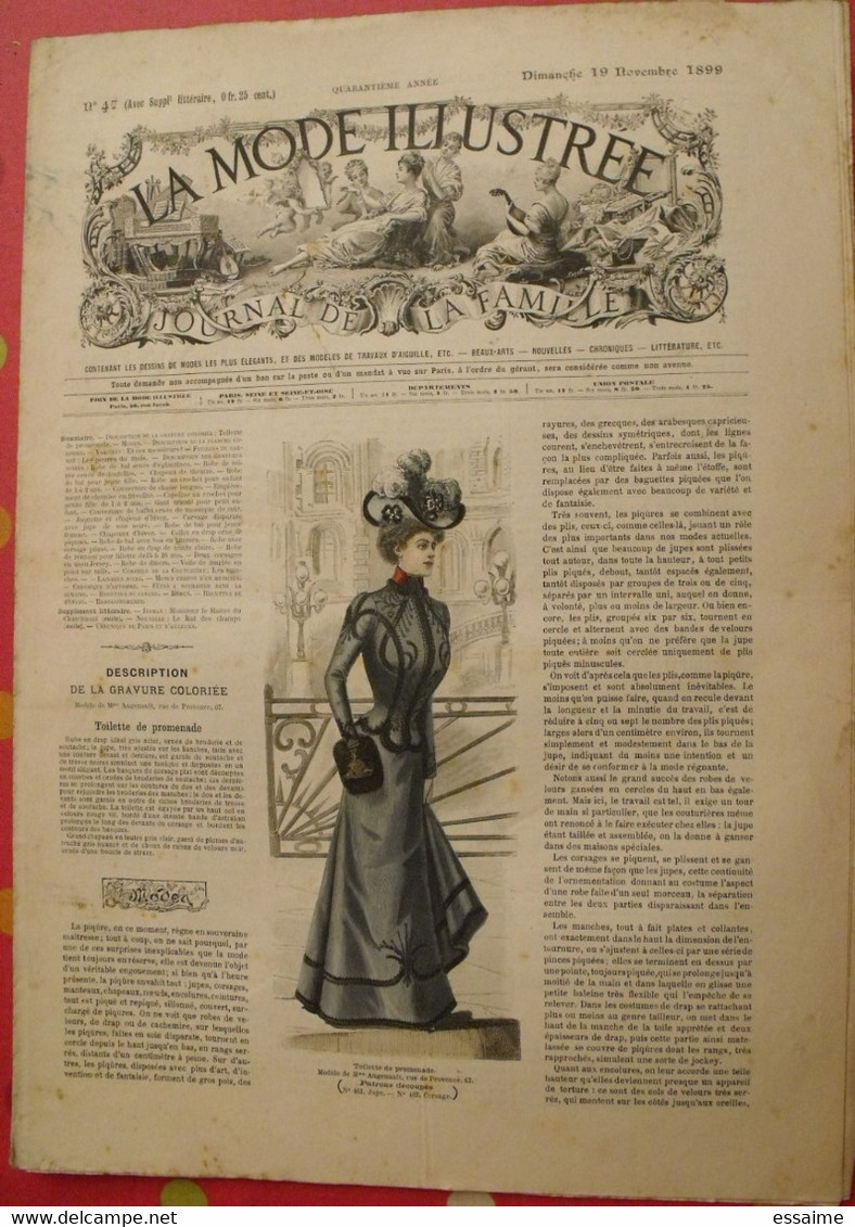 5 Revues La Mode Illustrée, Journal De La Famille.  N° 38,39,40,41,47 De 1899. Couverture En Couleur. Jolies Gravures - Fashion