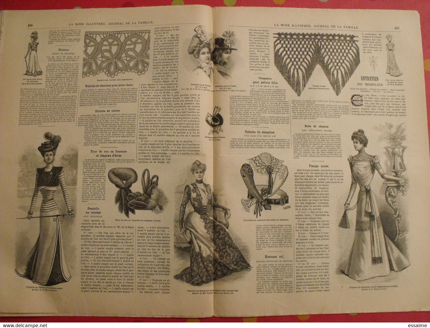 5 Revues La Mode Illustrée, Journal De La Famille.  N° 38,39,40,41,47 De 1899. Couverture En Couleur. Jolies Gravures - Mode