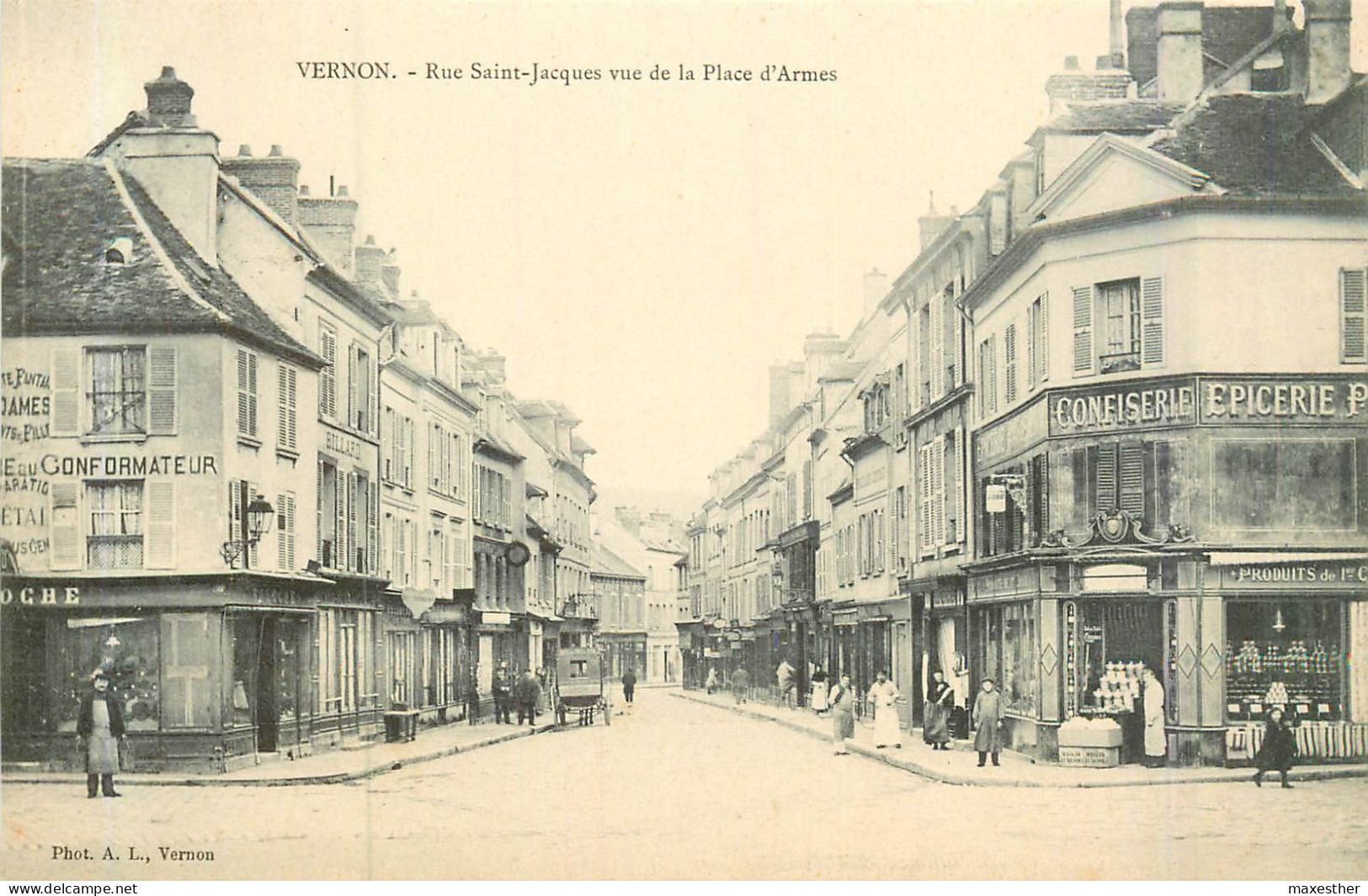 VERNON Rue St Jacques Vue De La Place D'Armes - Vernon