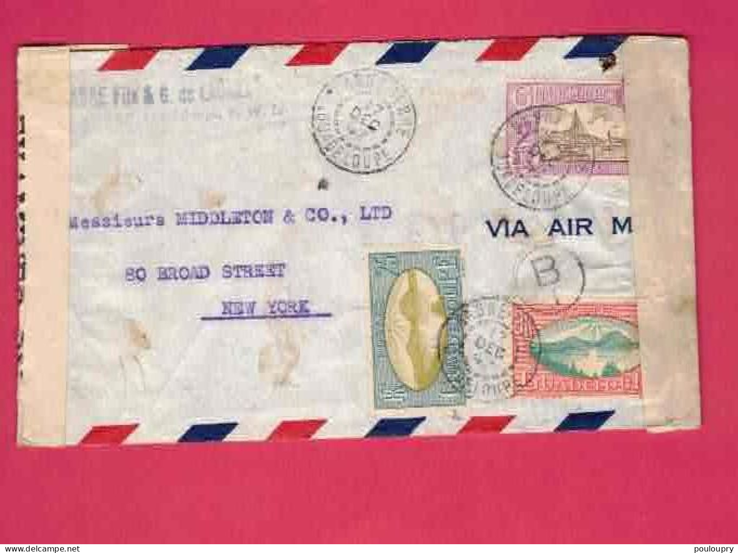 Lettre De 1942 Pour Les USA EUAN -YT N° 106, 112 Et 121 - Storia Postale