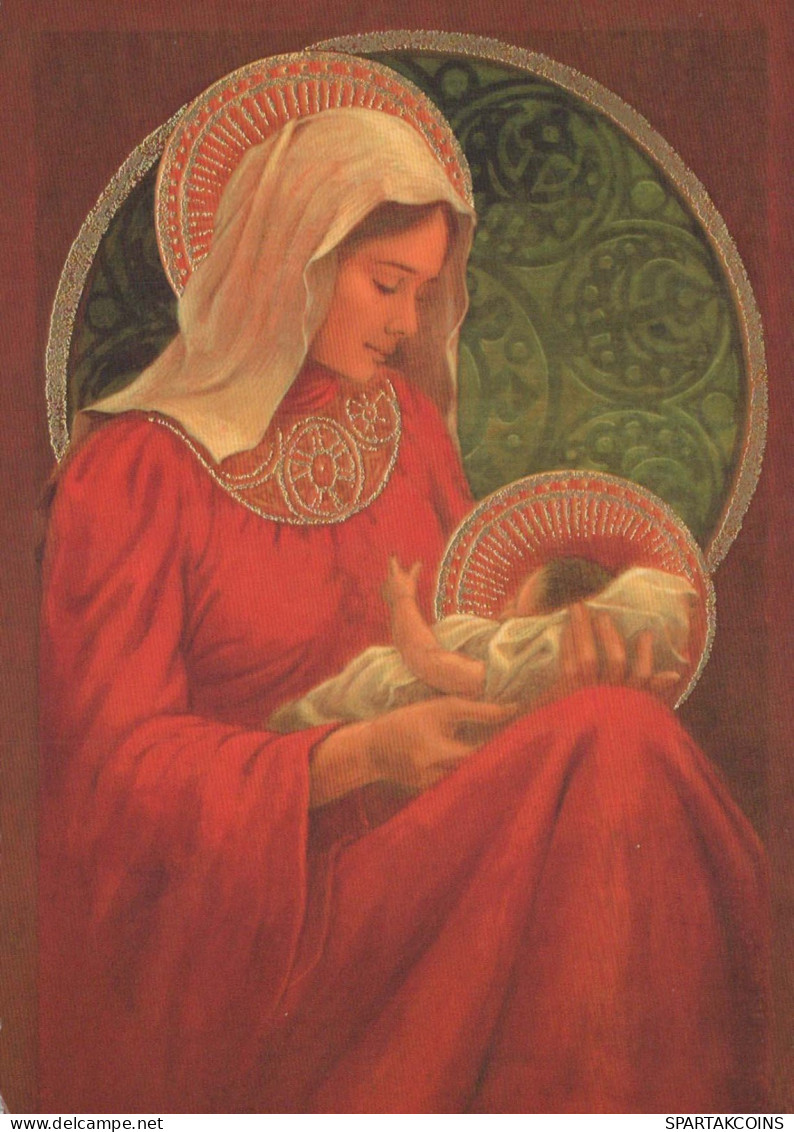 Vierge Marie Madone Bébé JÉSUS Religion Vintage Carte Postale CPSM #PBQ154.FR - Vierge Marie & Madones
