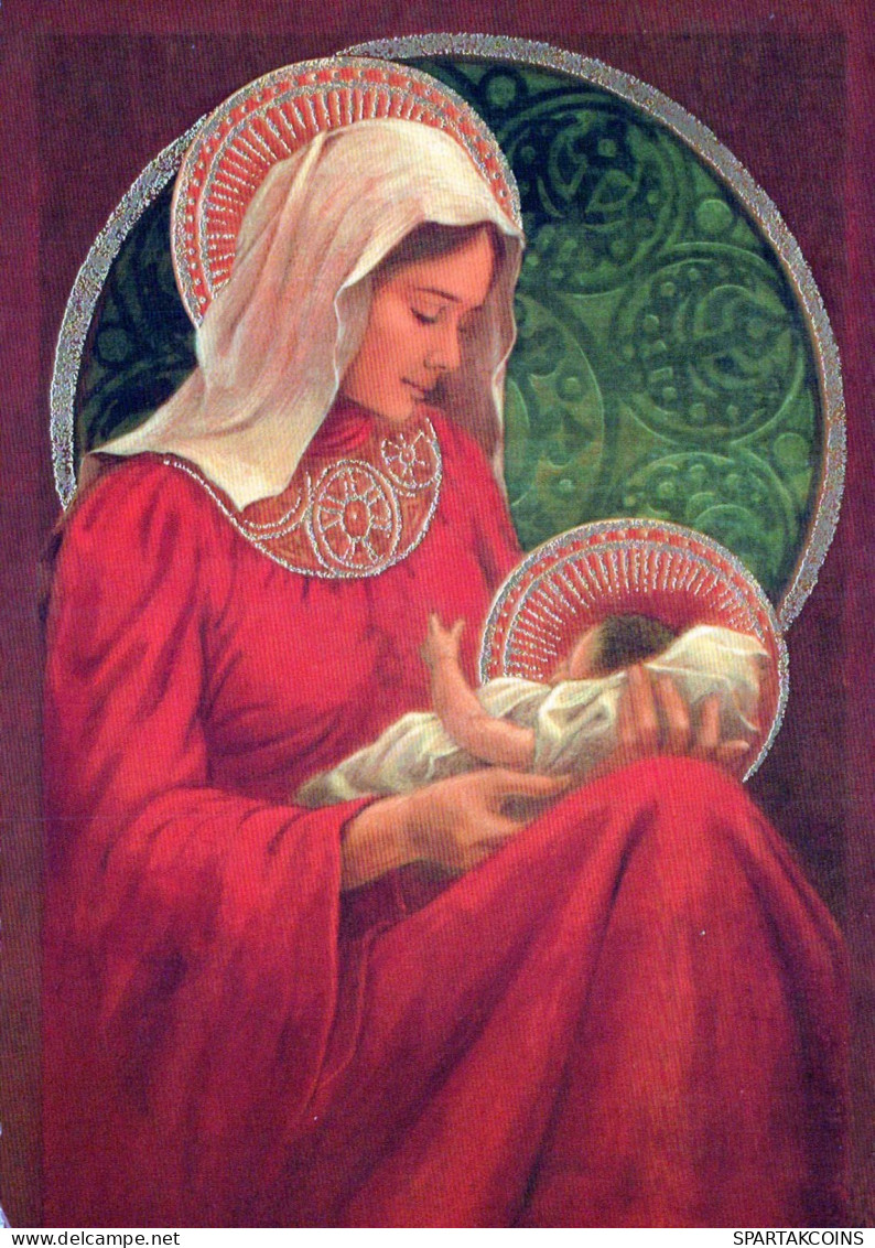 Vierge Marie Madone Bébé JÉSUS Religion Vintage Carte Postale CPSM #PBQ154.FR - Jungfräuliche Marie Und Madona