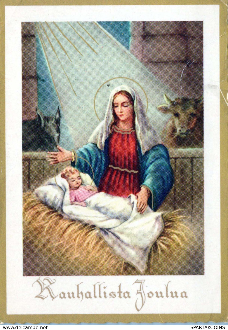 Vierge Marie Madone Bébé JÉSUS Noël Religion Vintage Carte Postale CPSM #PBP956.FR - Vierge Marie & Madones