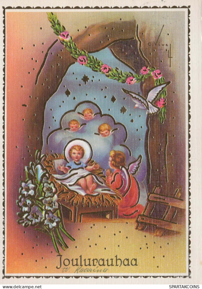 ANGE Noël Vintage Carte Postale CPSM #PBP576.FR - Engel