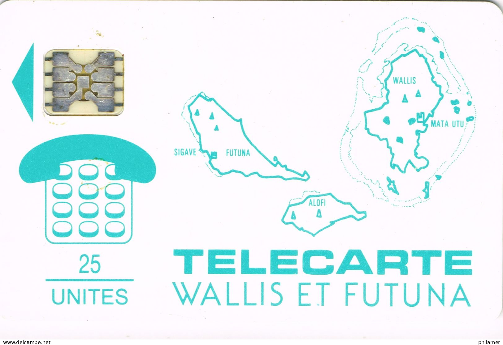 Wallis Futuna Uvea Mo Futuna Telecarte Phonecard WF1A CARTE DES ILES ALOFI MATA UTU UT  B - Polynésie Française