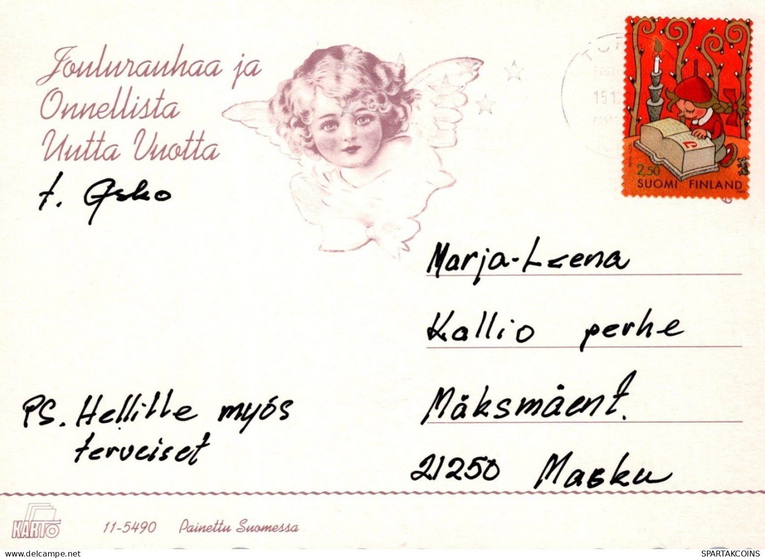 ANGELO Buon Anno Natale Vintage Cartolina CPSM #PAJ303.IT - Engel