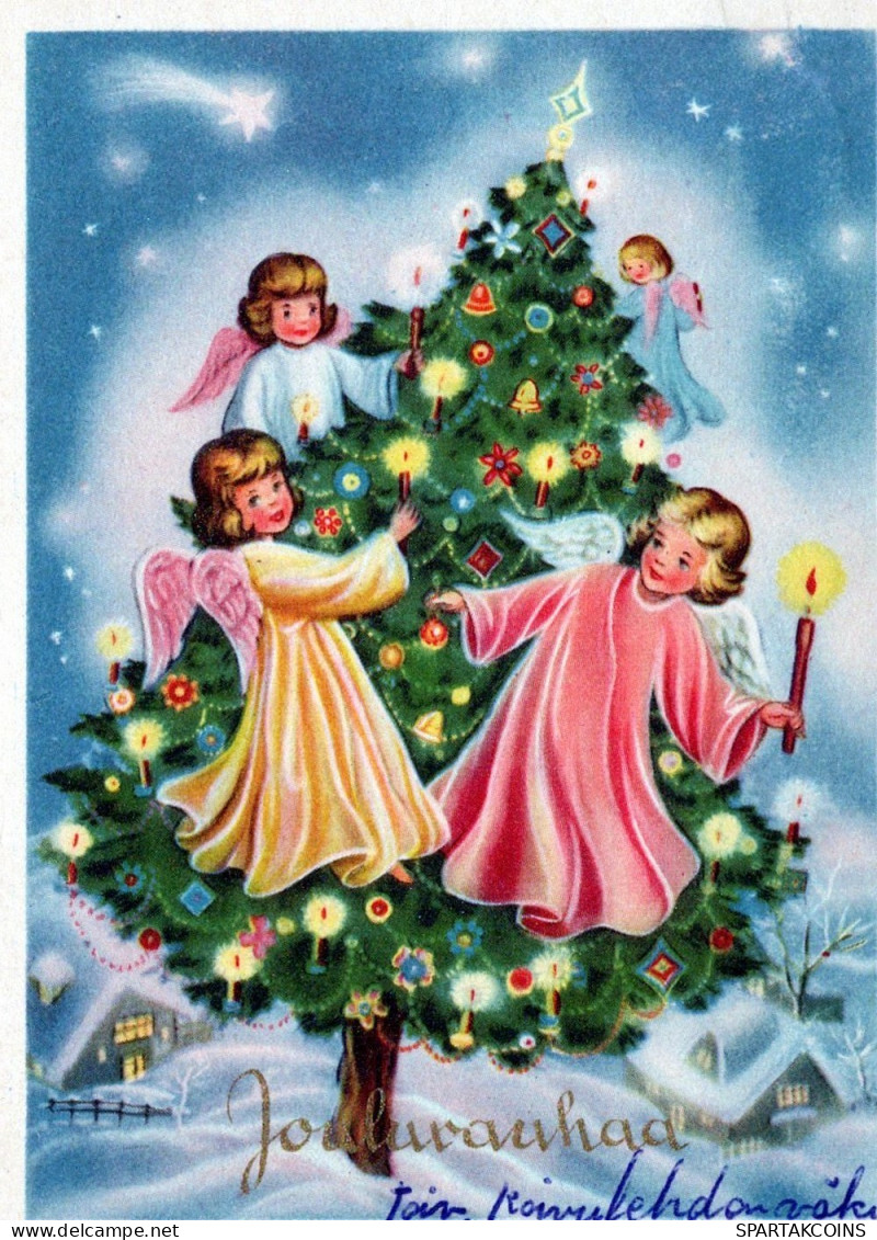 ANGELO Buon Anno Natale Vintage Cartolina CPSMPF #PAG724.IT - Engel