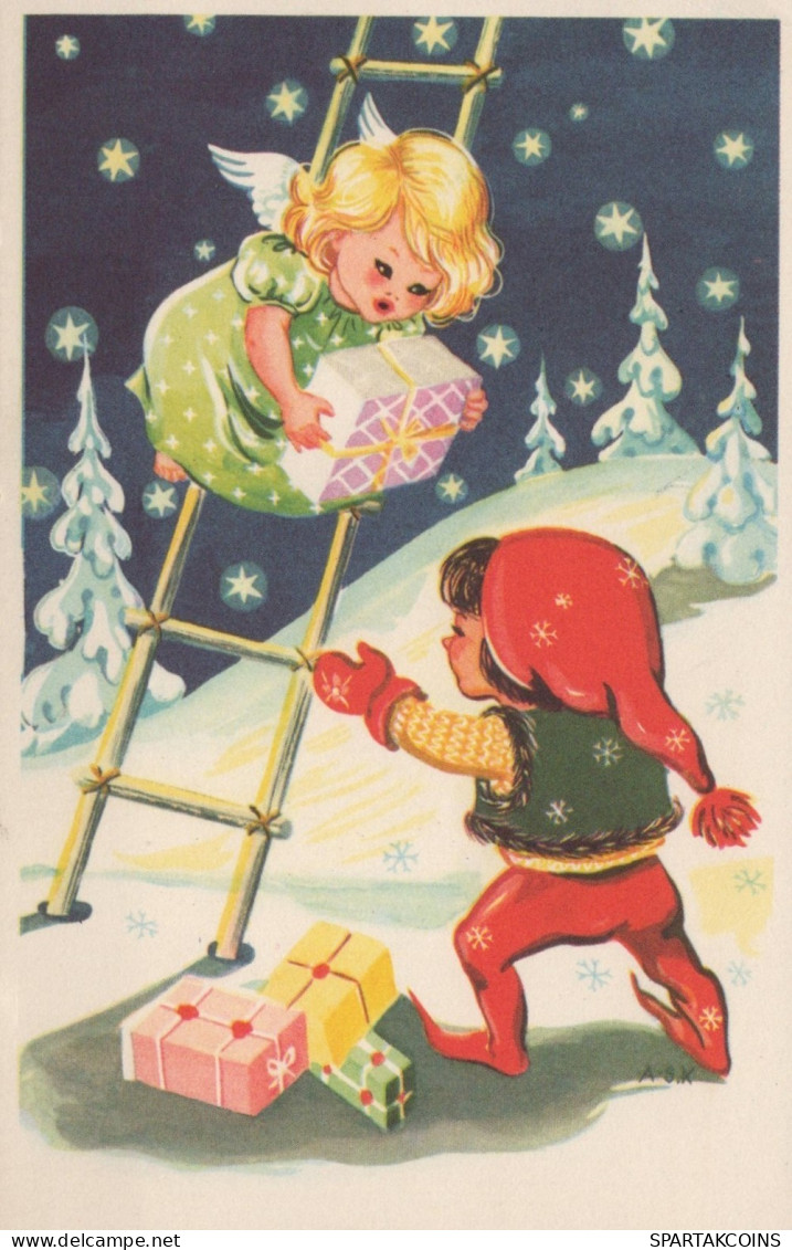 ANGELO Buon Anno Natale Vintage Cartolina CPSMPF #PAG785.IT - Engel