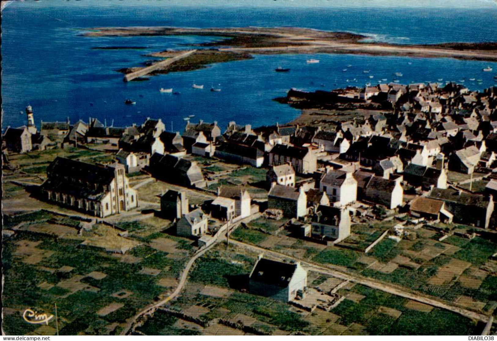 ILE DE SEIN   ( FINISTERE )   VUE GENERALE AERIENNE - Ile De Sein