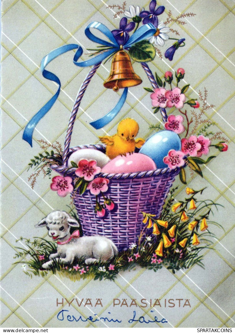 OSTERN HUHN EI Vintage Ansichtskarte Postkarte CPSM #PBP078.DE - Easter