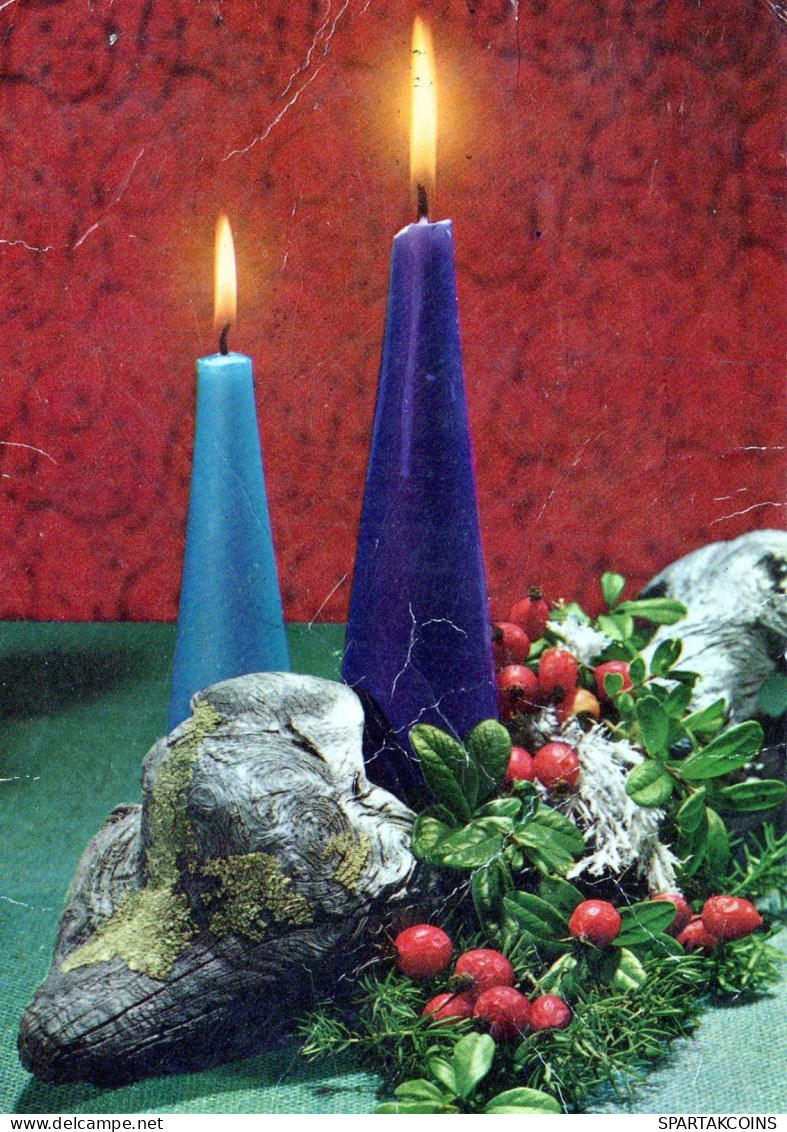 Neujahr Weihnachten KERZE Vintage Ansichtskarte Postkarte CPSM #PBN762.DE - New Year