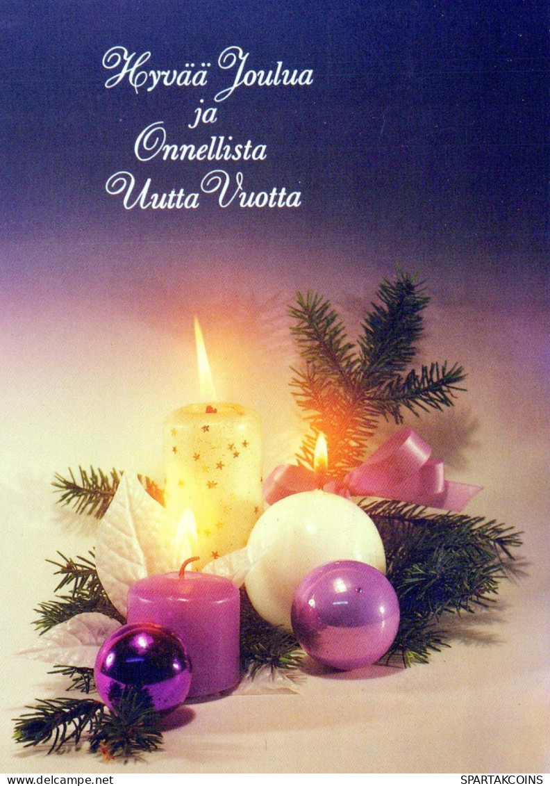 Neujahr Weihnachten KERZE Vintage Ansichtskarte Postkarte CPSM #PBN641.DE - New Year