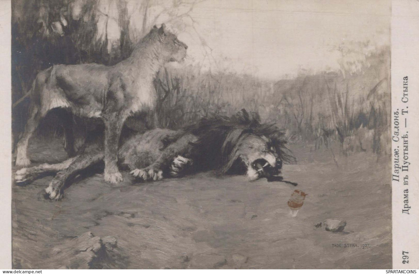 LEONE Animale Vintage Cartolina CPA #PKE774.IT - Lions