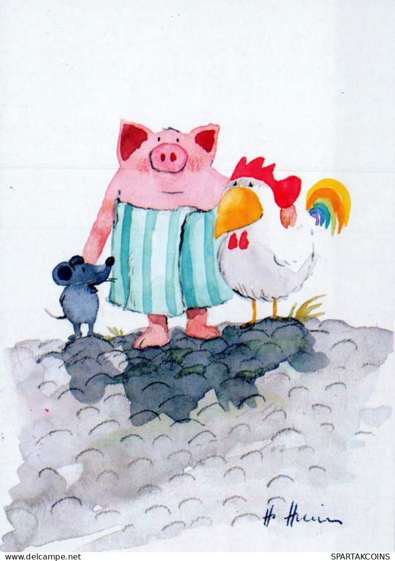 MAIALE Animale Vintage Cartolina CPSM #PBR776.IT - Cerdos