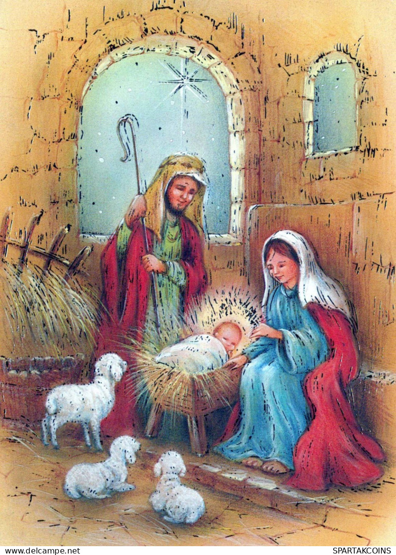 Vergine Maria Madonna Gesù Bambino Natale Religione Vintage Cartolina CPSM #PBP644.IT - Jungfräuliche Marie Und Madona