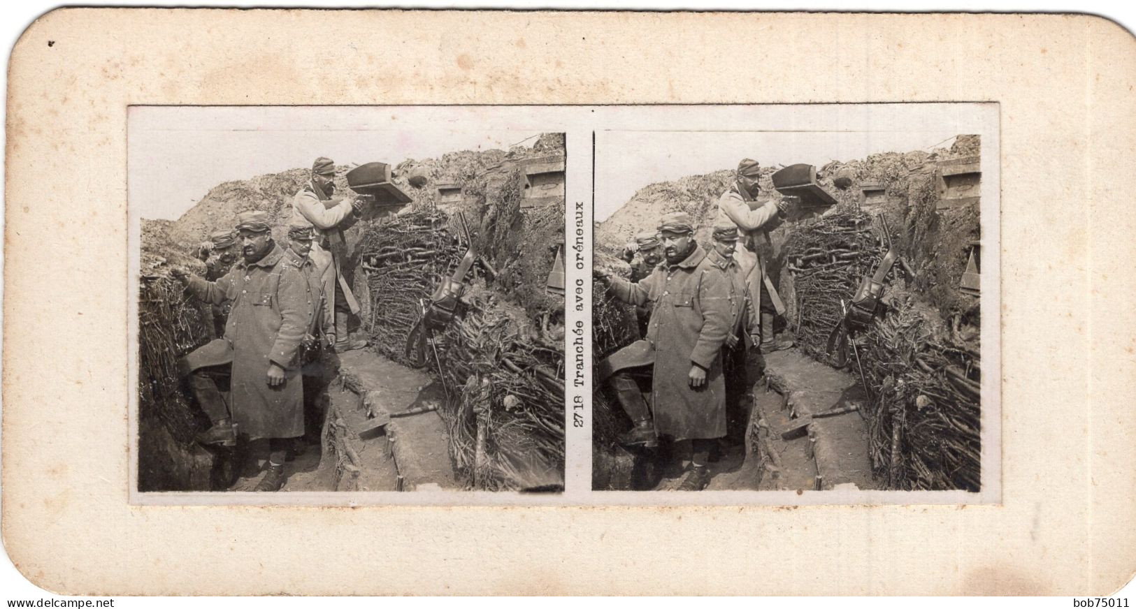 Photo Stéreoscopique , Tranchée Avec Créneaux - 1914-18