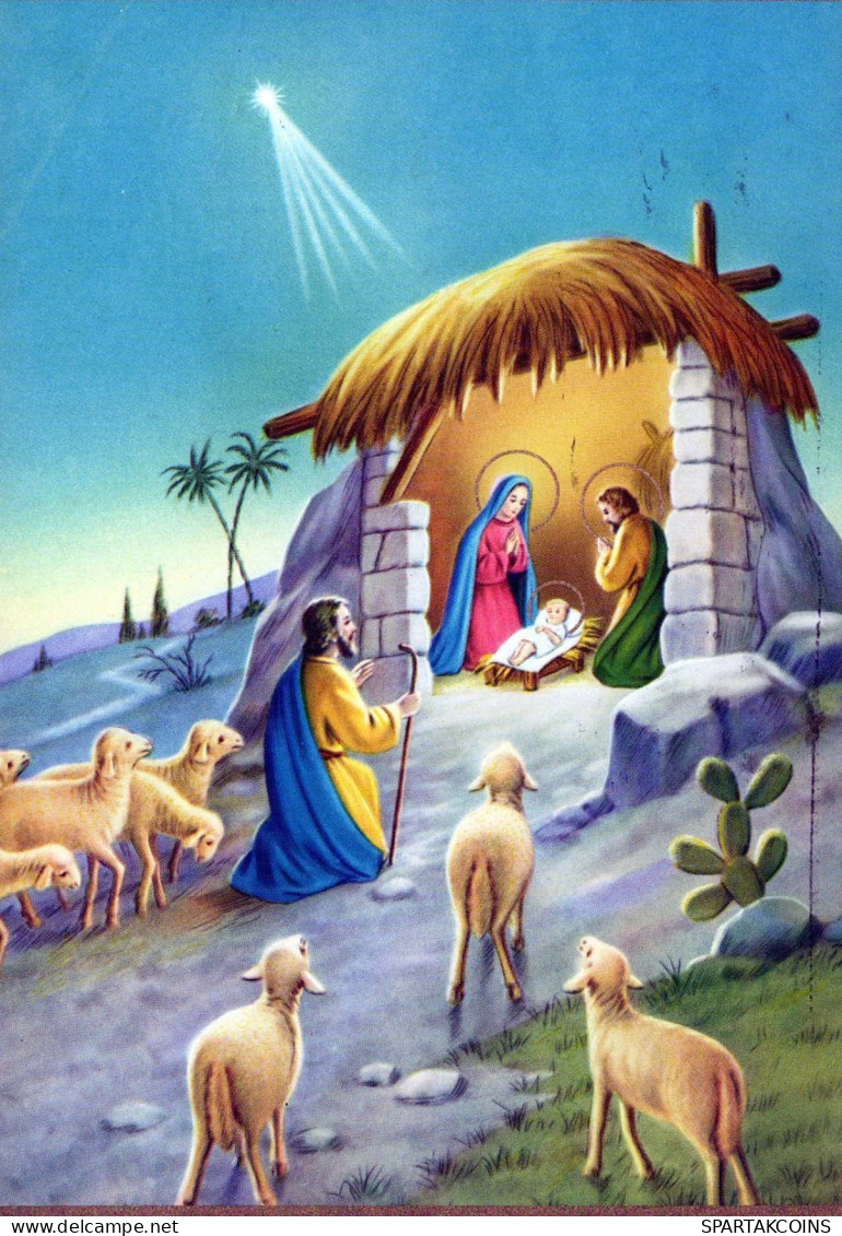 Vergine Maria Madonna Gesù Bambino Natale Religione Vintage Cartolina CPSM #PBB738.IT - Virgen Maria Y Las Madonnas