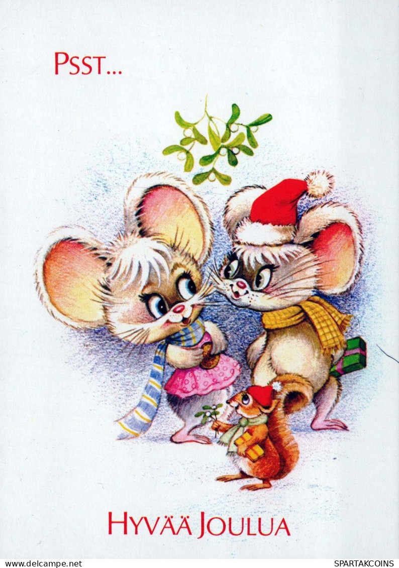 Buon Anno Natale MOUSE Vintage Cartolina CPSM #PAU969.IT - Anno Nuovo