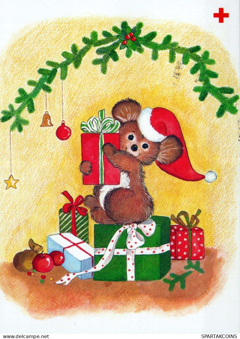 Buon Anno Natale MOUSE Vintage Cartolina CPSM #PAU906.IT - Anno Nuovo