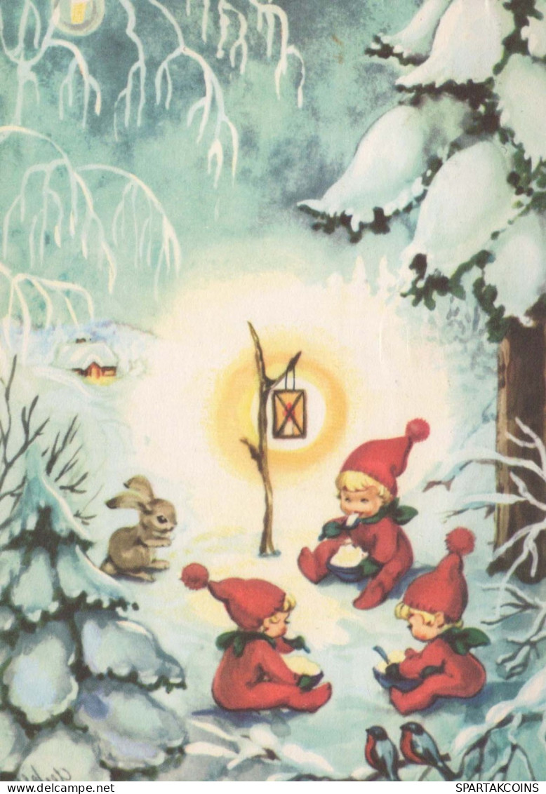 Buon Anno Natale GNOME Vintage Cartolina CPSM #PAU231.IT - Anno Nuovo