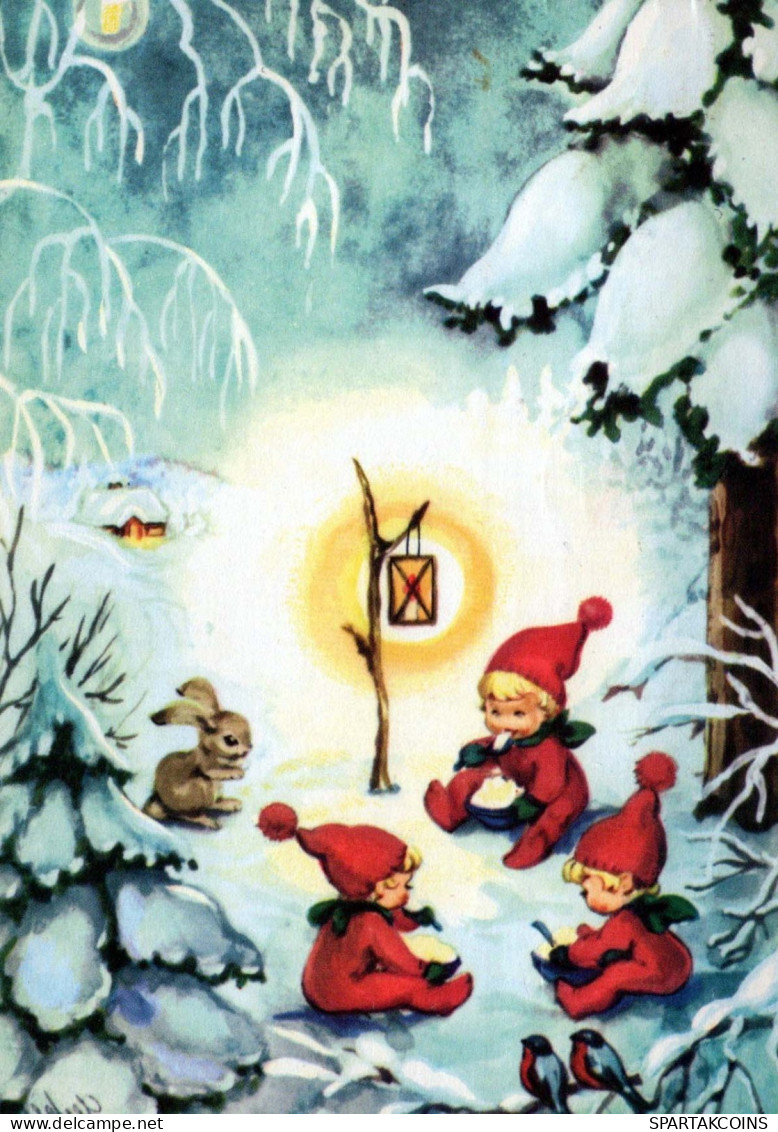 Buon Anno Natale GNOME Vintage Cartolina CPSM #PAU231.IT - Anno Nuovo