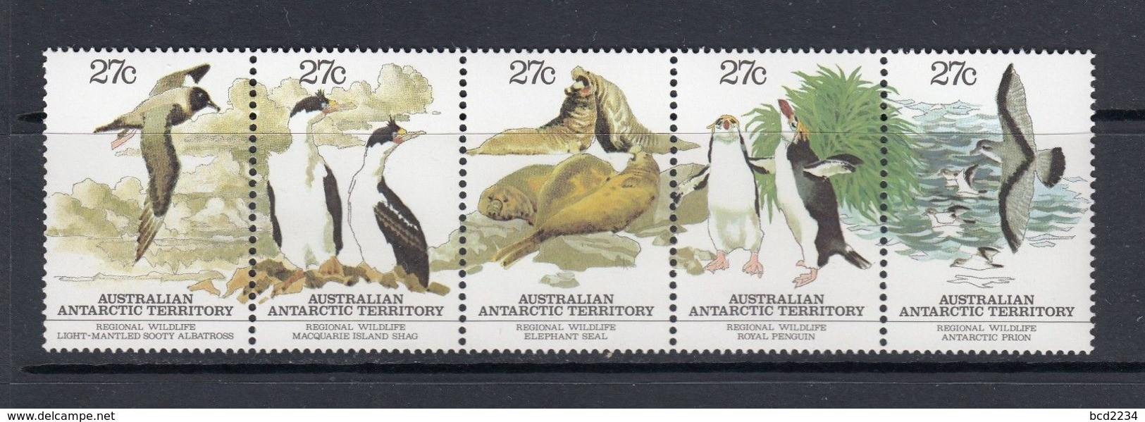 AUSTRALIA 1983 AUSTRALIAN ANTARCTIC TERRITORY AAT REGIONAL WILDLIFE NHM SG 55-59 BIRDS PENGIUN SEAL ALBATROSS SHAG PRIO - Ongebruikt