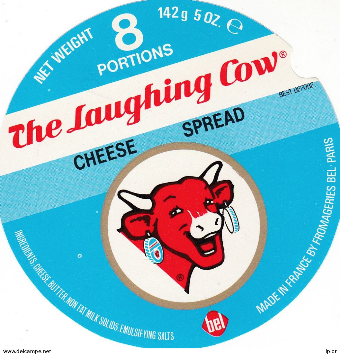 ETIQUETTE FROMAGE VACHE QUI RIT -  THE LAUGHING COW - 8 PORTIONS - 142G - NUM 536B - Fromage