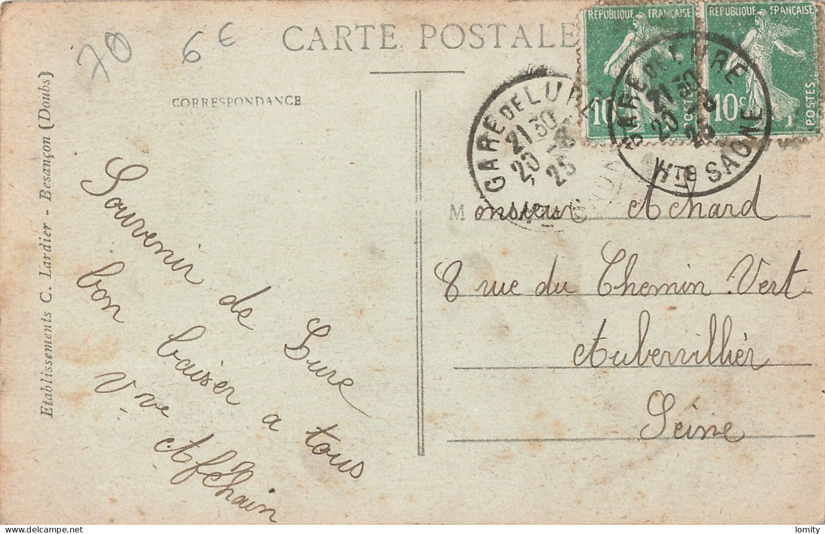 Destockage lot de 7 cartes postales CPA Haute Saone Vesoul Hericourt Lure Luxeuil les Bains
