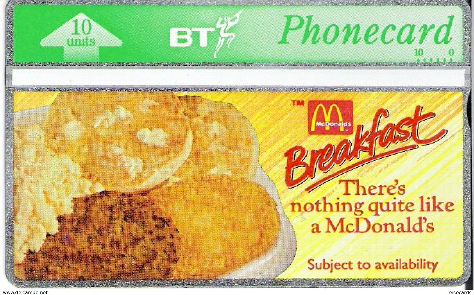 Great Britain: British Telecom - 368B Mc Donald's, Breakfast. Mint - BT Advertising Issues