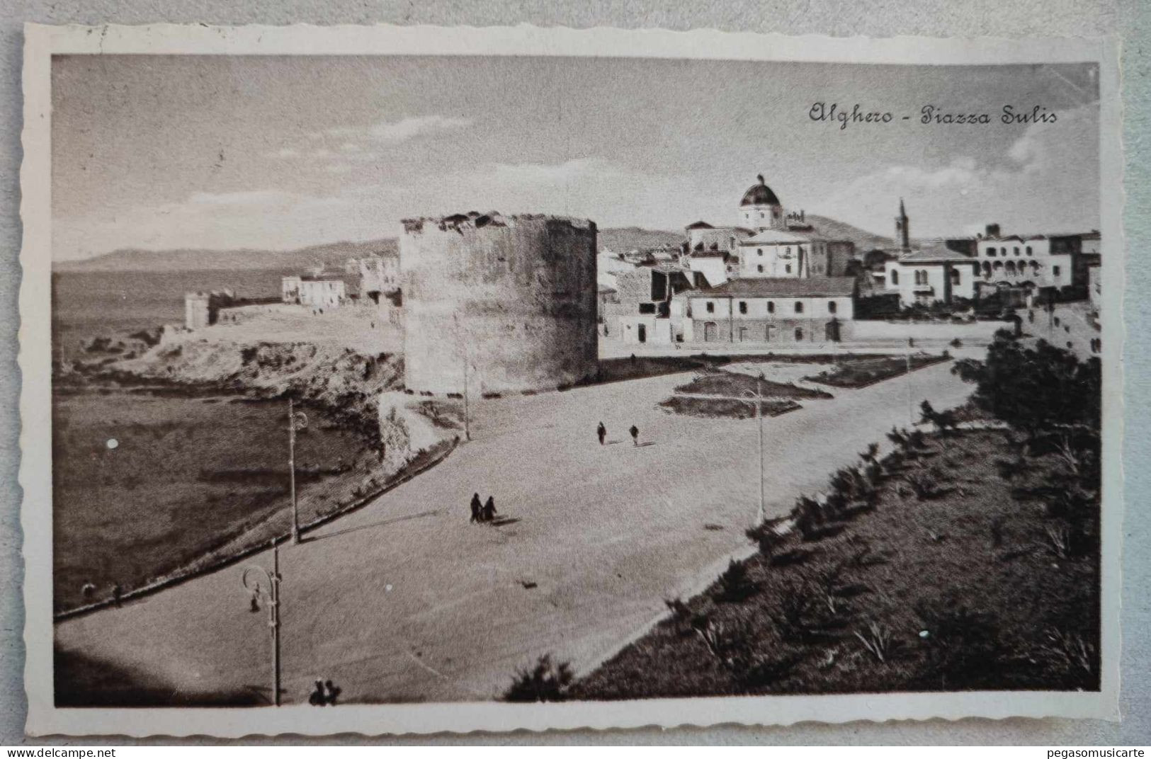 BF013 ALGHERO PIAZZA SULIS - SASSARI - ANIMATA 1943 - Sonstige & Ohne Zuordnung