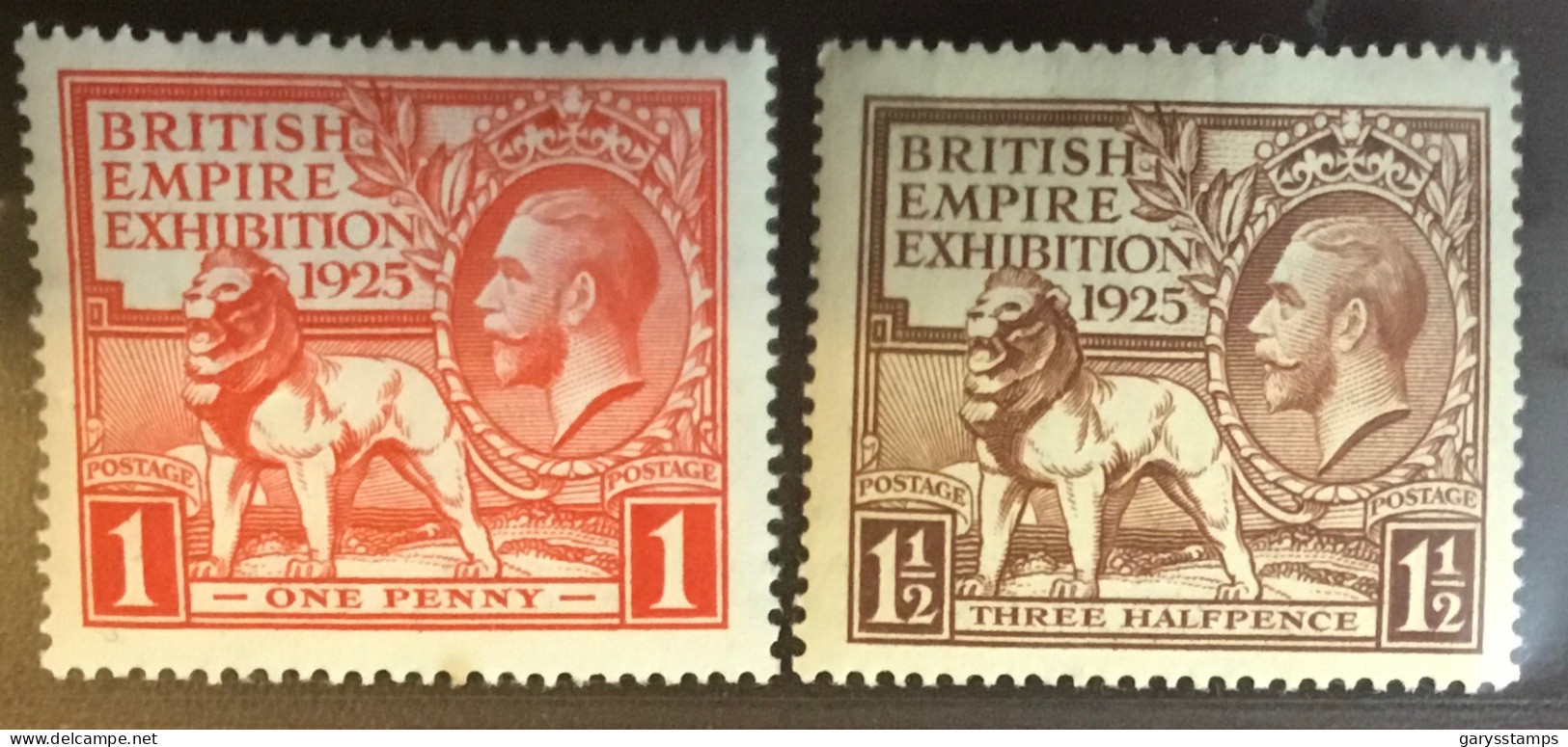 Great Britain 1925 Empire Exhibition Set 1d MH 1/12d MNH - Nuovi