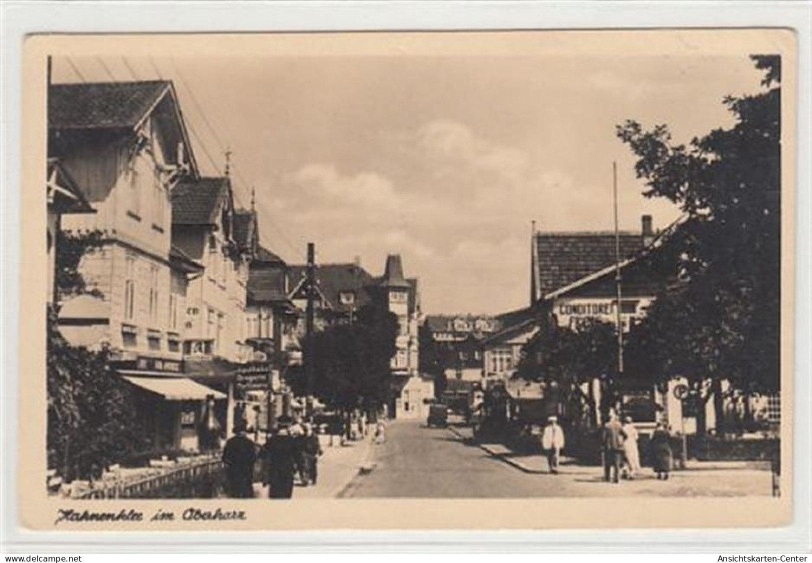 39081504 - Hahnenklee. Strassenpartie. Karte Beschrieben Leicht Abgerundete Ecke N, Kleiner Knick Oben Rechts, Sonst Gu - Goslar