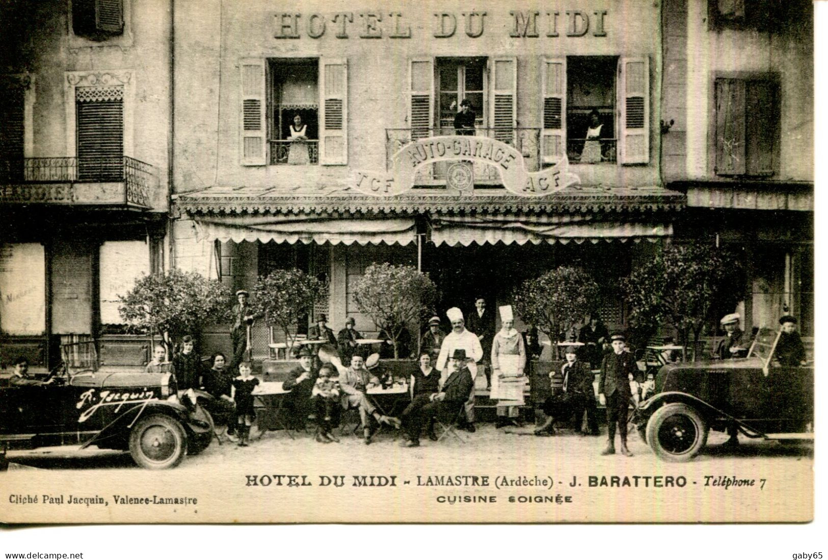 CPA.07.ARDECHE.LAMASTRE.HOTEL DU MIDI.J.BARATTERO. - Lamastre