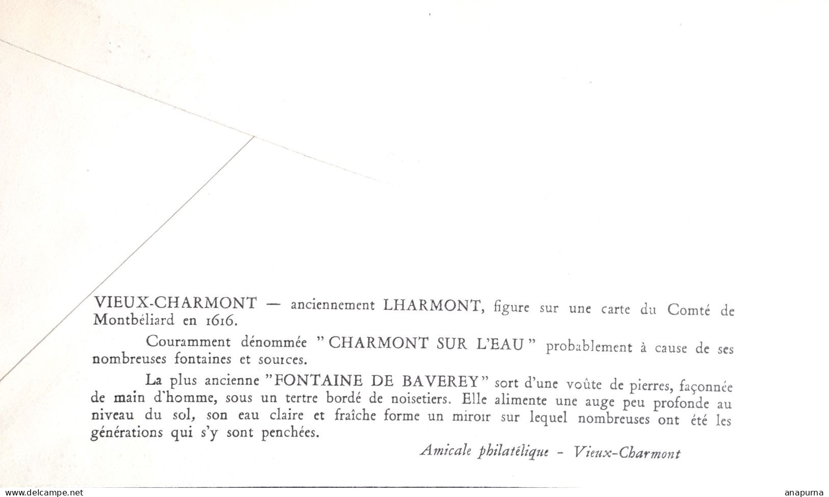 Pli Baverey, Fontaine, Vieux Charmont, Franche Comté, Doubs, Congrès Régional - Briefe U. Dokumente