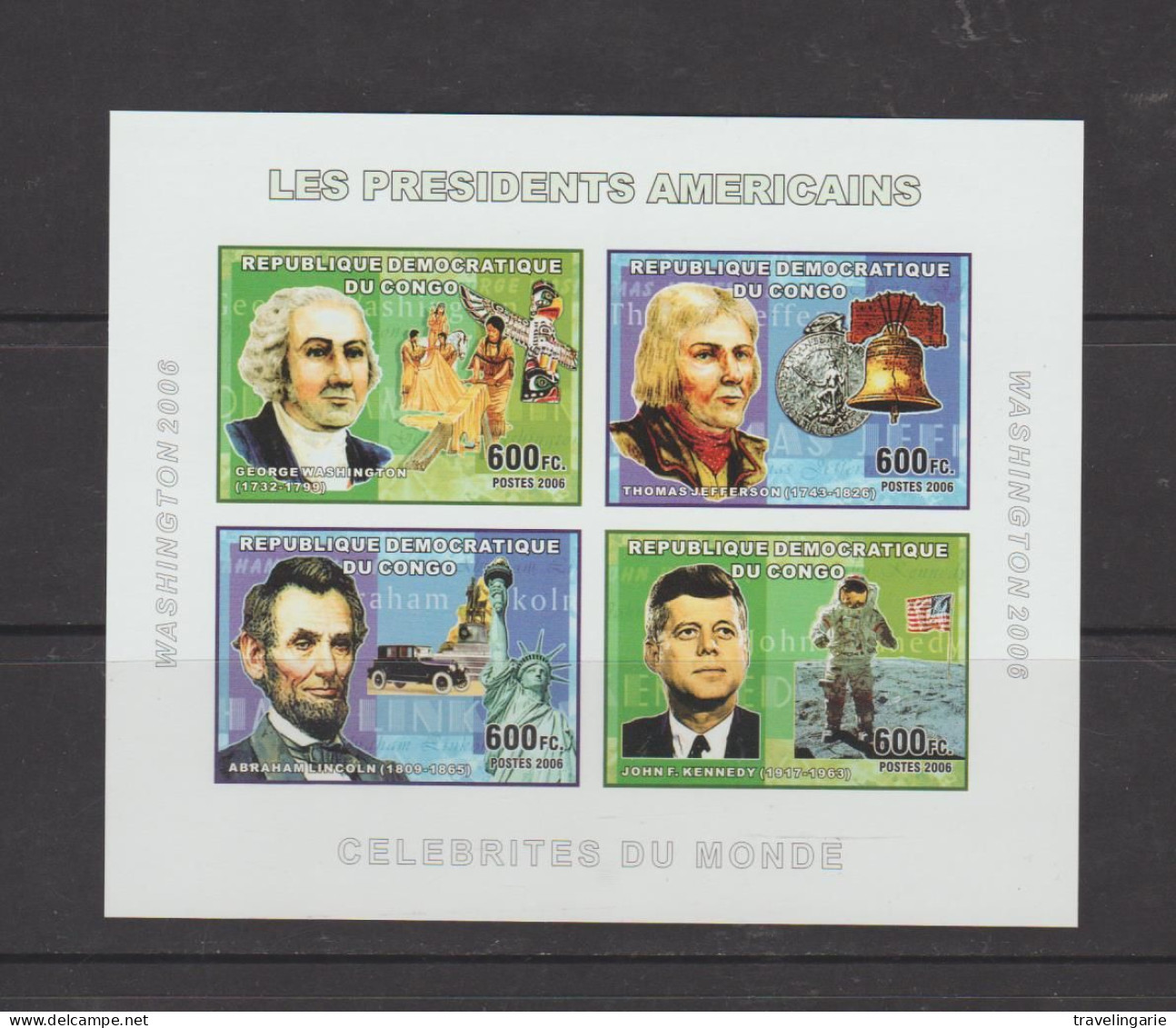 Democratic Republic Of Congo 2006 American Presidents Sheetlet IMPERFORATE MNH ** - Sonstige & Ohne Zuordnung